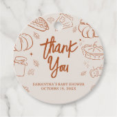 リトルかわいこちゃんパイ秋ベビーシャワーラウンド フェイバータグ (正面)