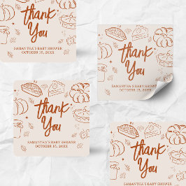 リトルかわいこちゃんパイ秋ベビーシャワー スクエアシール