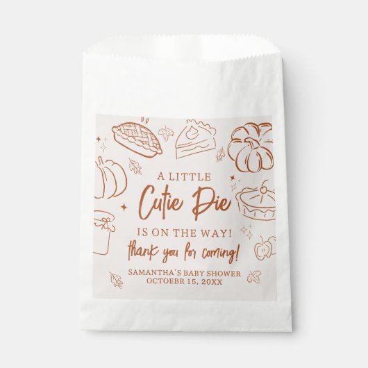 リトルかわいこちゃんパイ秋ベビーシャワー フェイバーバッグ (正面)