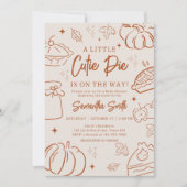 リトルかわいこちゃんパイ秋ベビーシャワー 招待状 (正面)