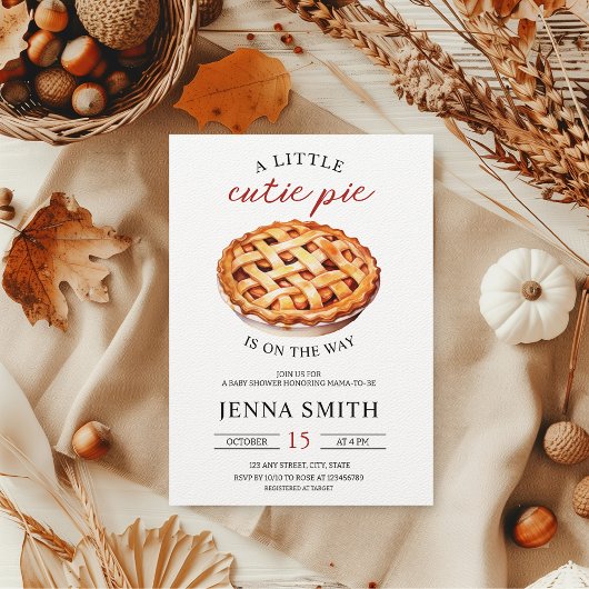 リトルかわいこちゃんパイ秋ベビーシャワー 招待状