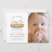 リトルかわいこちゃんパイ秋ホワイト1stバースデーフォト 招待状 (正面)