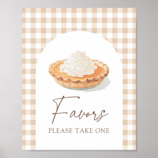 リトルかわいこちゃんパイ秋赤ちゃんシャワー好意サイン ポスター (正面)