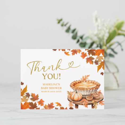 リトルかわいこちゃんパイ紅葉ベビーシャワー エンクロージャーカード (スタンド正面)