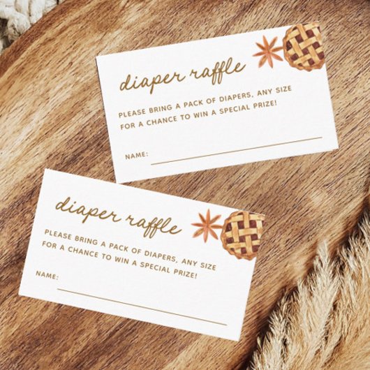 リトルかわいこちゃんパイ赤ちゃんシャワーおむつラッフルチケット エンクロージャーカード