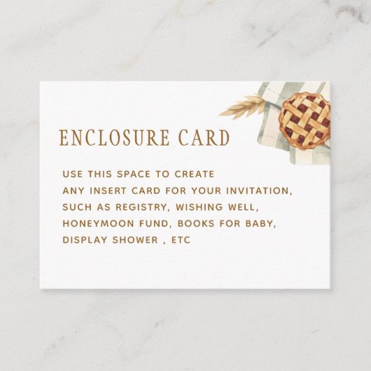 リトルかわいこちゃんパイ赤ちゃんシャワーカスタム エンクロージャーカード (正面)