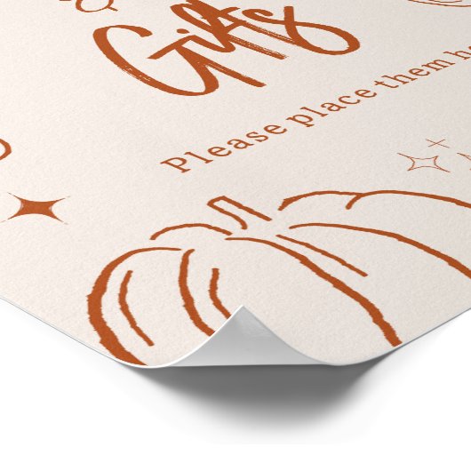 リトルかわいこちゃんパイ赤ちゃんシャワーカードとギフトサイン ポスター (角)