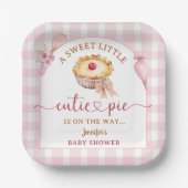 リトルかわいこちゃんパイ赤ちゃんシャワーガールピンク ペーパープレート (正面)