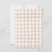 リトルかわいこちゃんパイ赤ちゃんシャワーギンガム秋 サンキューカード (裏面)