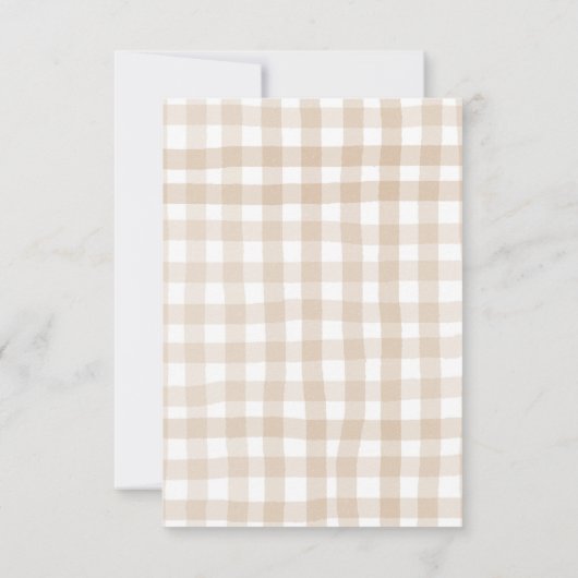 リトルかわいこちゃんパイ赤ちゃんシャワーギンガム秋 サンキューカード (裏面)