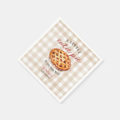 リトルかわいこちゃんパイ赤ちゃんシャワーギンガム秋 スタンダードカクテルナプキン (角)