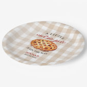 リトルかわいこちゃんパイ赤ちゃんシャワーギンガム秋 ペーパープレート (アングル)