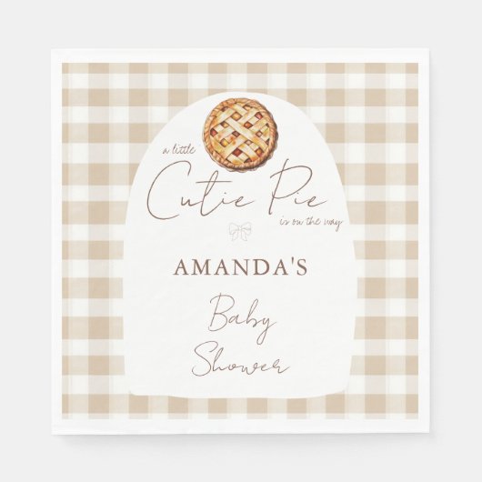 リトルかわいこちゃんパイ赤ちゃんシャワーニュートラル スタンダードランチョンナプキン (正面)