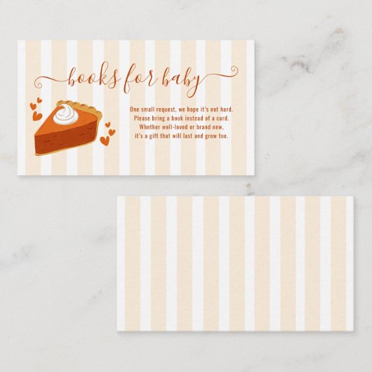 リトルかわいこちゃんパイ赤ちゃんシャワー本ベビー エンクロージャーカード (正面/裏面)