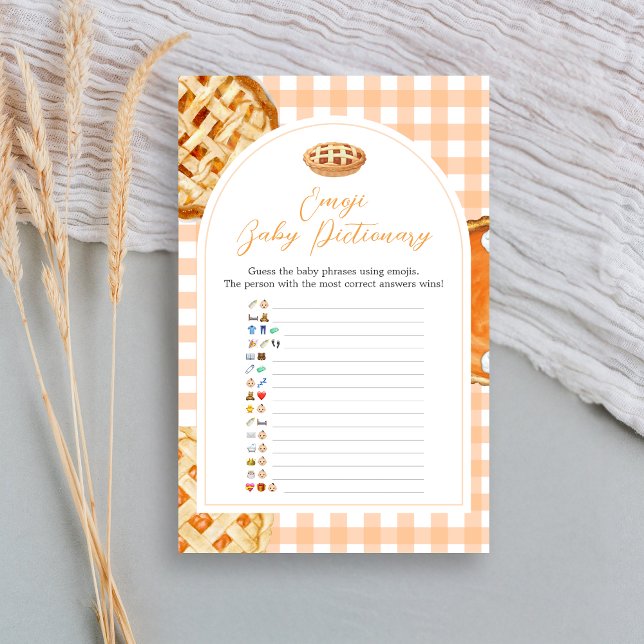 リトルかわいこちゃんパイ赤ちゃんシャワー絵文字ゲーム (Little Cutie Pie Gingham Baby Shower Game)