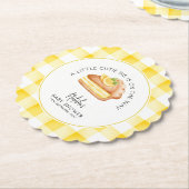 リトルかわいこちゃんパイ黄色いギンガムプレイドベビーシャワー ペーパーコースター (アングル)