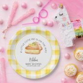 リトルかわいこちゃんパイ黄色いギンガムプレイドベビーシャワー ペーパープレート (パーティー)
