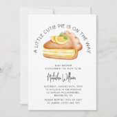 リトルかわいこちゃんパイ黄色いギンガムプレイドベビーシャワー 招待状 (正面)