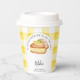 リトルかわいこちゃんパイ黄色いギンガムプレイドベビーシャワー 紙コップ