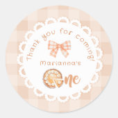 リトルかわいこちゃんパイ1歳の誕生日ありがとう ラウンドシール (正面)