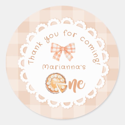 リトルかわいこちゃんパイ1歳の誕生日ありがとう ラウンドシール (正面)