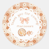 リトルかわいこちゃんパイ1歳の誕生日ありがとう ラウンドシール (正面)