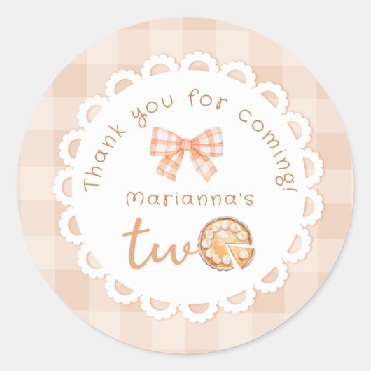 リトルかわいこちゃんパイ1歳の誕生日ありがとう ラウンドシール (正面)