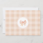 リトルかわいこちゃんパイ1st誕生日ジンガム写真 招待状 (裏面)