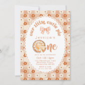リトルかわいこちゃんパイ1st誕生日フローラ写真 招待状 (正面)