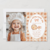 リトルかわいこちゃんパイ1st誕生日フローラ写真 招待状 (正面)