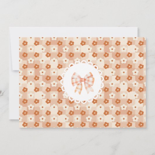 リトルかわいこちゃんパイ1st誕生日フローラ写真 招待状 (裏面)