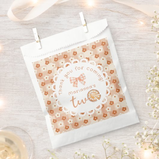 リトルかわいこちゃんパイ2nd birthday ginghamありがとう フェイバーバッグ (クリップ留めされた状態)