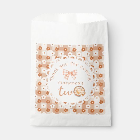 リトルかわいこちゃんパイ2nd birthday ginghamありがとう フェイバーバッグ (正面)