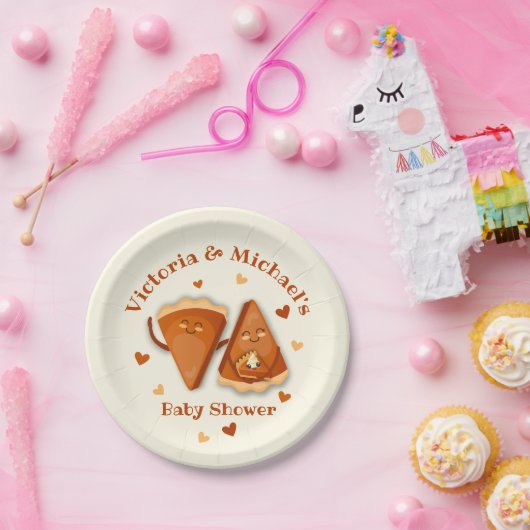 リトルかわいこちゃんパンプキンパイオータムンベビーシャワー ペーパープレート (パーティー)