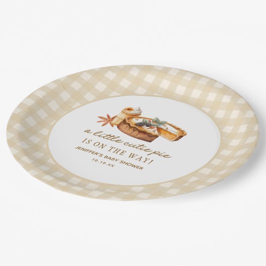 リトルかわいこちゃんパンプキンパイベイビーシャワー ペーパープレート (アングル)