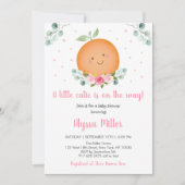 リトルかわいこちゃんピンクガールベビーシャワー 招待状 (正面)