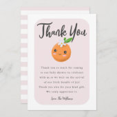 リトルかわいこちゃんピンクベビーシャワー サンキューカード (正面/裏面)