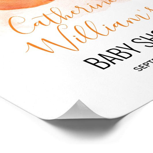 リトルかわいこちゃんピーチベビーシャワーウェルカムサイン ポスター (角)