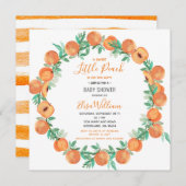 リトルかわいこちゃんピーチベビーシャワー 招待状 (正面/裏面)