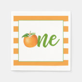 リトルかわいこちゃんファースト誕生日ナプキン – またはストライプ スタンダードカクテルナプキン (正面)