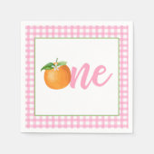 リトルかわいこちゃんファースト誕生日ナプキン – Pkプレイド スタンダードカクテルナプキン (正面)