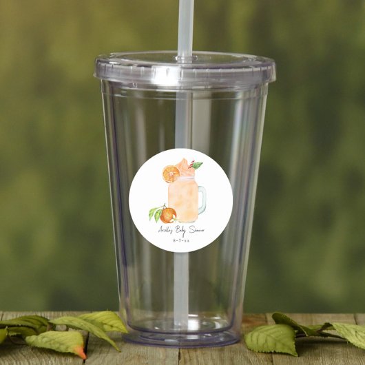 リトルかわいこちゃんフルーツスムージー女の子ベビーシャワー ラウンドシール