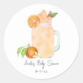 リトルかわいこちゃんフルーツスムージー女の子ベビーシャワー ラウンドシール (正面)