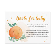 リトルかわいこちゃんブックカードオレンジ色の赤ちゃんシャワーをもたらす