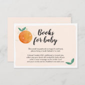 リトルかわいこちゃんブックカードオレンジ色の赤ちゃんシャワーをもたらす エンクロージャーカード (正面/裏面)