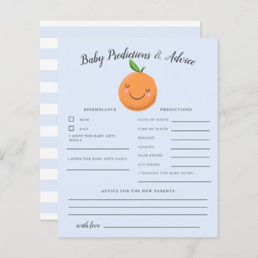 リトルかわいこちゃんブルーベビー予測&アドバイスカード (正面/裏面)