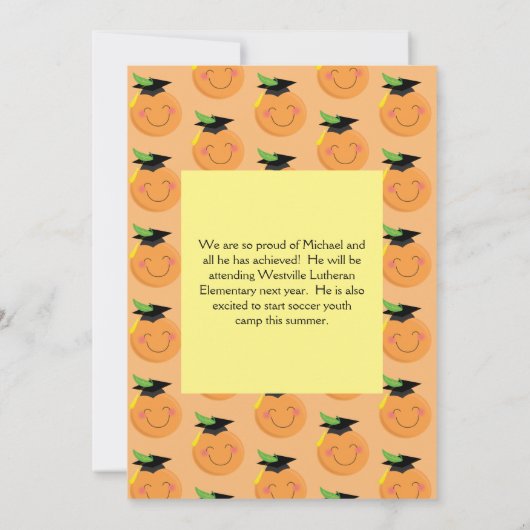 リトルかわいこちゃんプリスクール卒業パーティタンゲリン 招待状 (裏面)