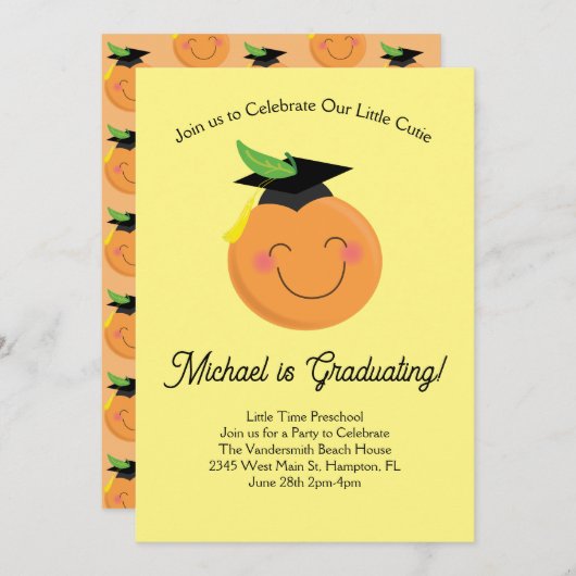 リトルかわいこちゃんプリスクール卒業パーティタンゲリン 招待状 (正面/裏面)