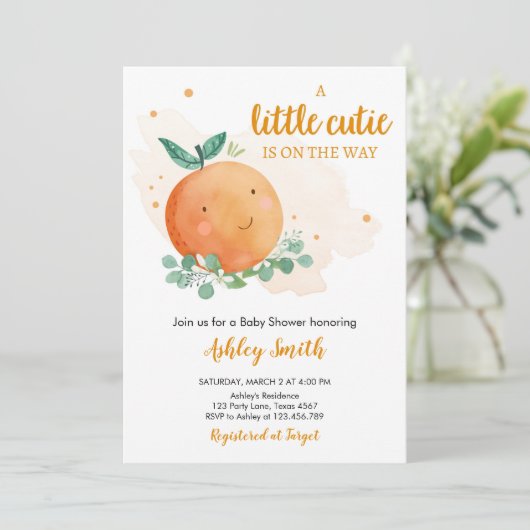 リトルかわいこちゃんベイビーシャワーグリーン男女兼用I 招待状 (スタンド正面)