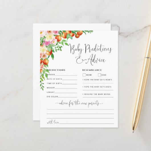 リトルかわいこちゃんベビーアドバイスと予測カード (正面/裏面インサイチュ)